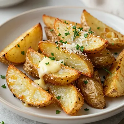 garlic parmesan roasted potatoes with fresh herbs for family gatherings
