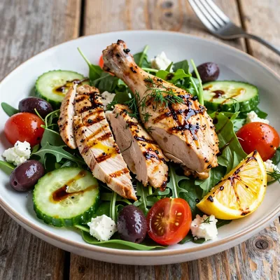 Healthy Mediterranean Grilled Chicken Salad