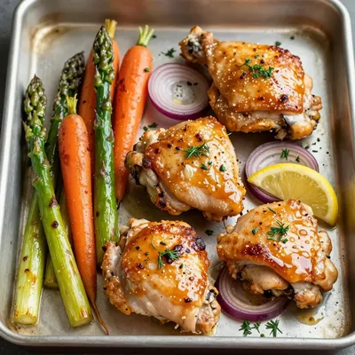 Healthy Sheet Pan Lemon Dill Chicken and Veggies