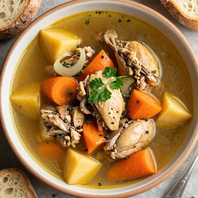 healthy slow cooker chicken stew with carrots and winter squash