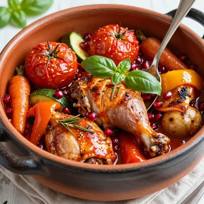 healthy slow cooker turkey and winter vegetable cacciatore for dinner