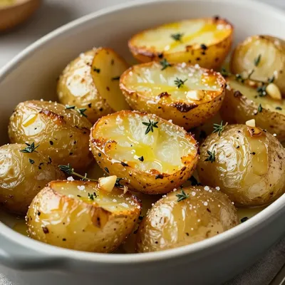 herb roasted potatoes with garlic and thyme for holiday sides