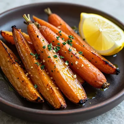 lemon garlic roasted sweet potatoes and carrots for cold january nights