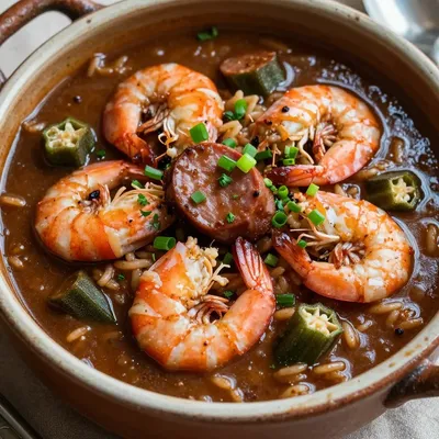MLK Day Southern Gumbo with Andouille Sausage and Shrimp