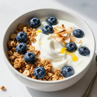 New Year's Day Blueberry Lemon Yogurt Bowl with Granola