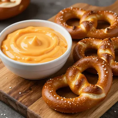 NFL Playoff Soft Pretzels with Cheese Dip for Game Day Snack