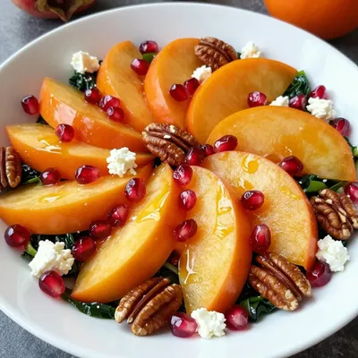 persimmon and pomegranate salad with toasted pecans for holiday sides