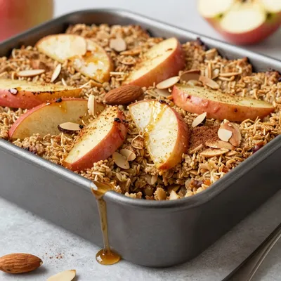 Simple Baked Oatmeal with Apples and Almonds
