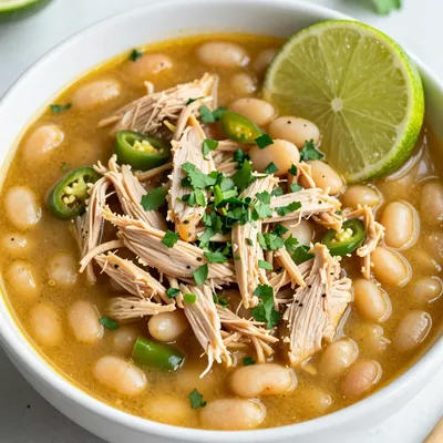 Slow Cooker Chicken and White Bean Chili with Lime