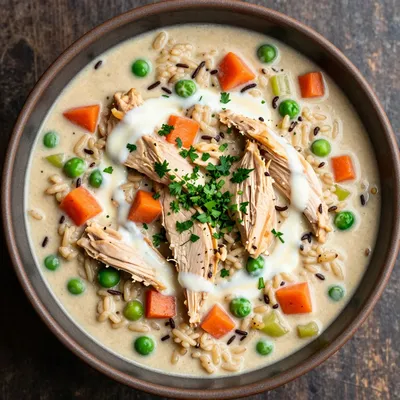 Slow Cooker Creamy Chicken and Wild Rice Stew