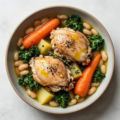slow cooker high protein chicken and winter vegetable stew for cold nights