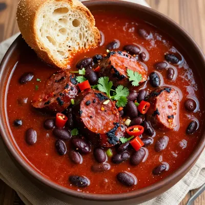 Spicy Sausage and Black Bean Stew for Game Day