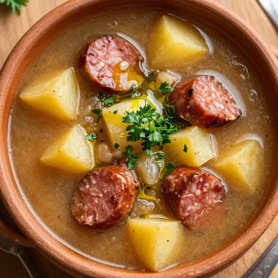 Spicy Sausage and Potato Soup for a Cold Day