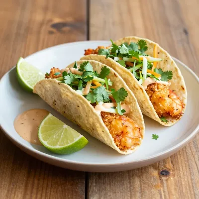 Spicy Shrimp Tacos for NFL Playoff Parties with Lime Slaw