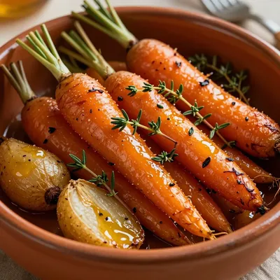 warm roasted carrot and parsnip medley with herbs for family