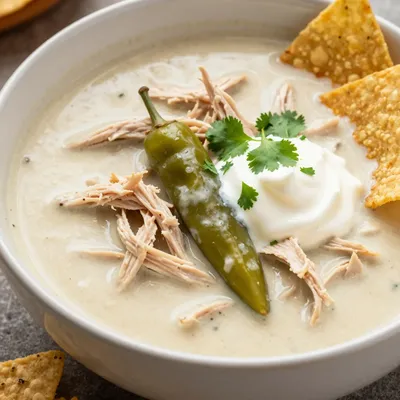 Winter White Chicken Chili with Green Chiles