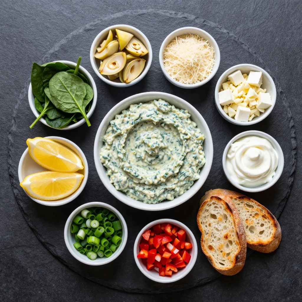 Creamy Spinach & Artichoke Dip Ingredients