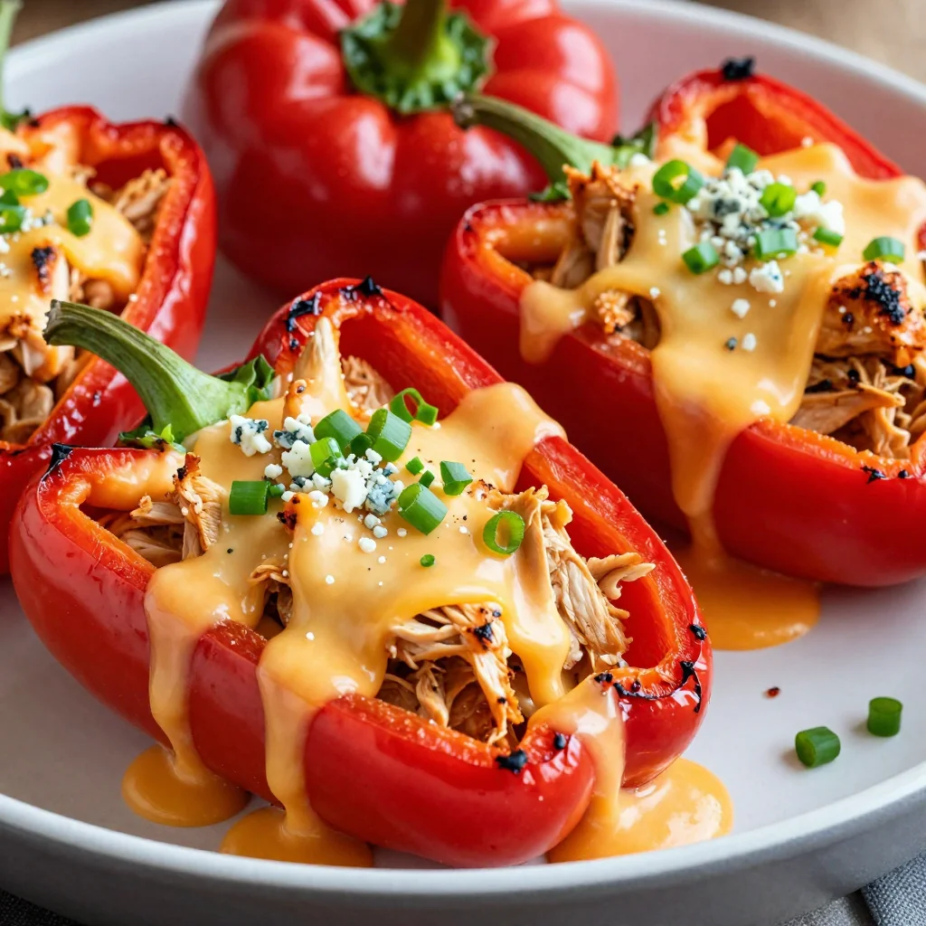 Buffalo Chicken Stuffed Peppers for Game Day Feast