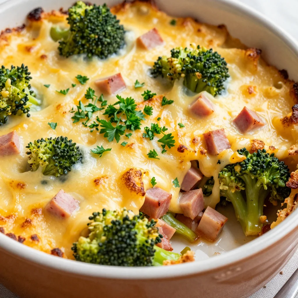 Cheesy Broccoli and Ham Casserole for a Pantry Clean Out