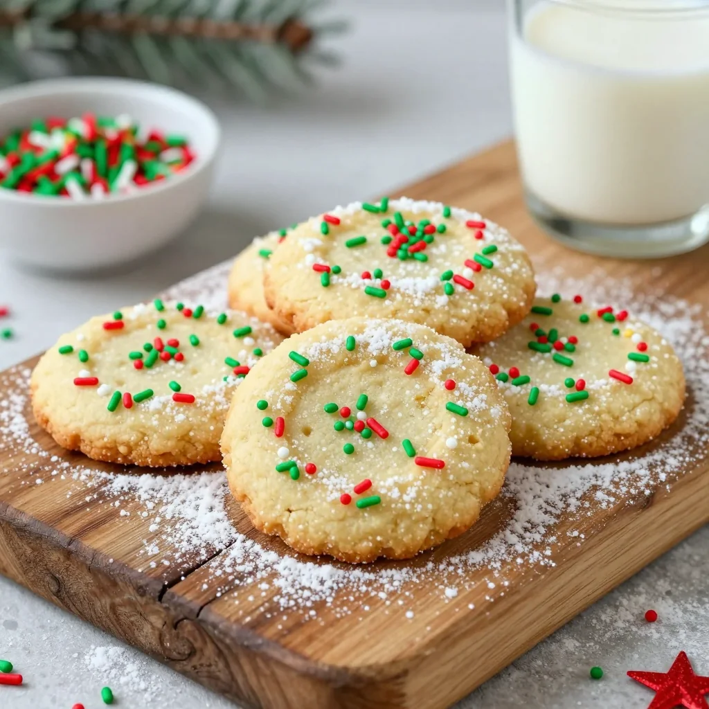 classic sugar cookies with festive sprinkles for christmas baking