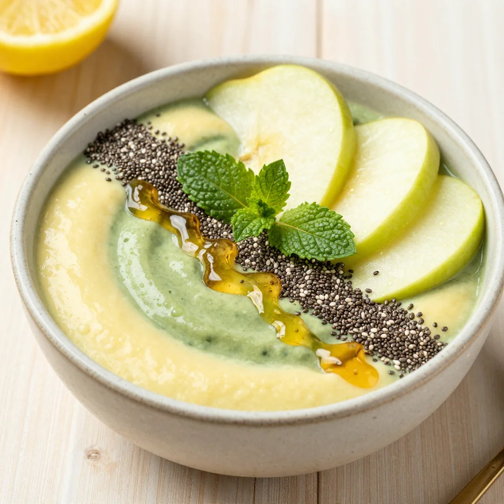 Clean Eating Lemon Apple Detox Smoothie Bowl