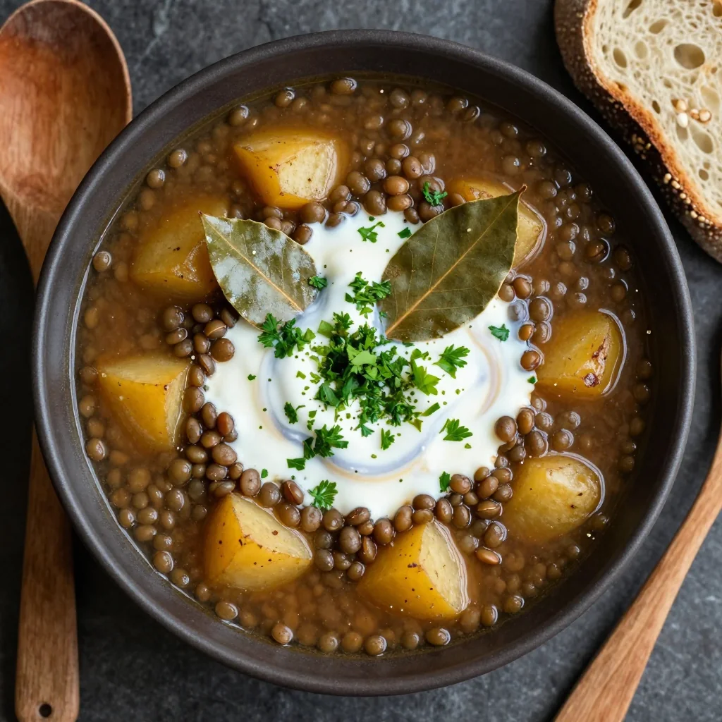 comforting one pot lentil and potato soup for family meal prep