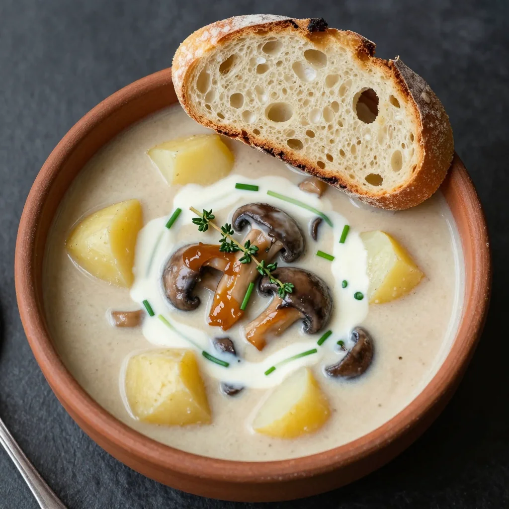 Cozy Potato and Mushroom Soup for January
