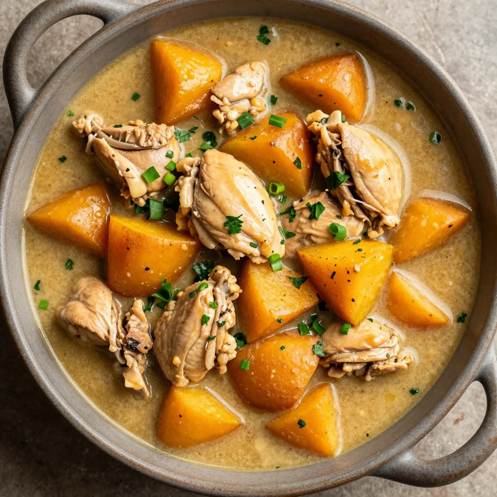 creamy garlic chicken and sweet potato stew for comforting dinners