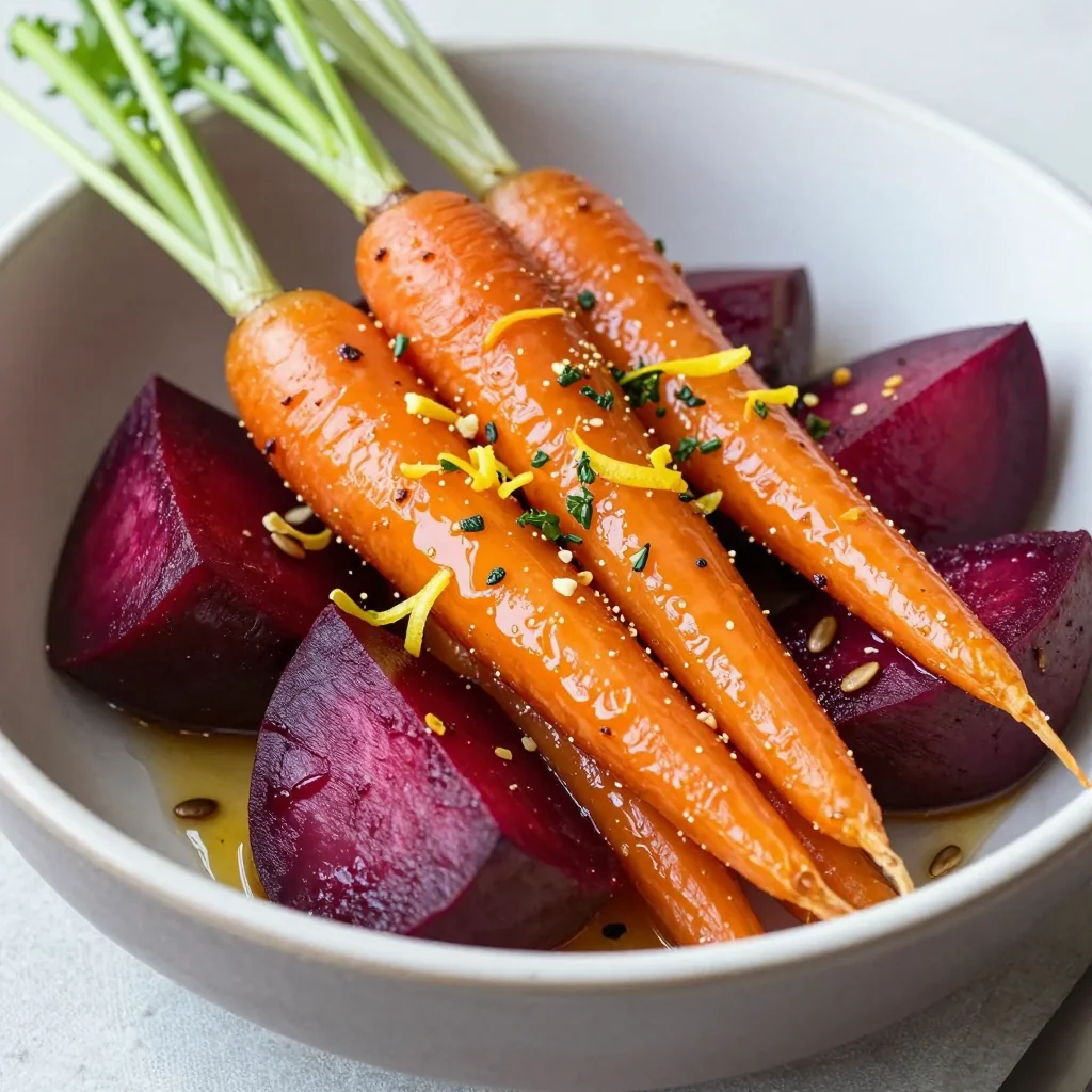 detox lemon roasted beets and carrots for refreshing family dinners