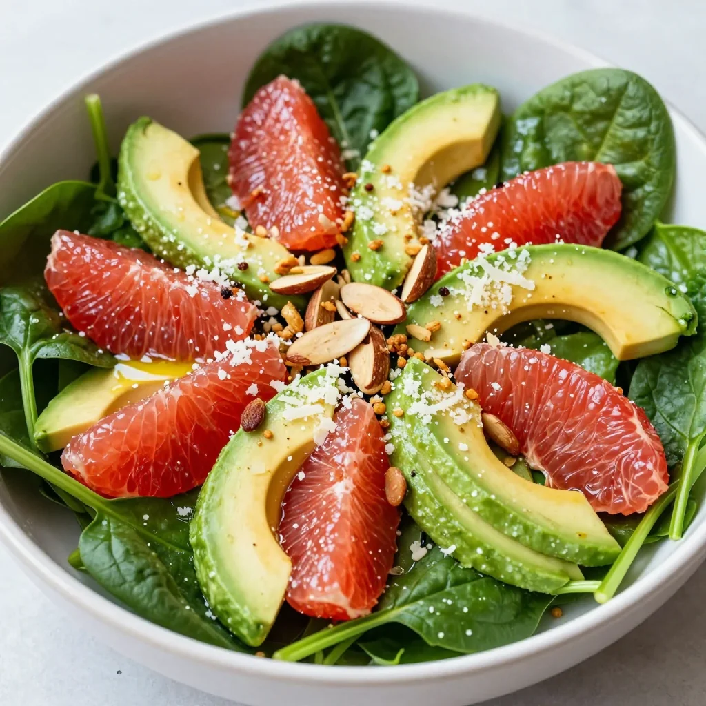 healthy citrus spinach salad with grapefruit to start new year right