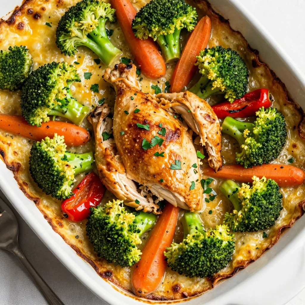 healthy meal prep chicken and vegetable casserole for family dinners