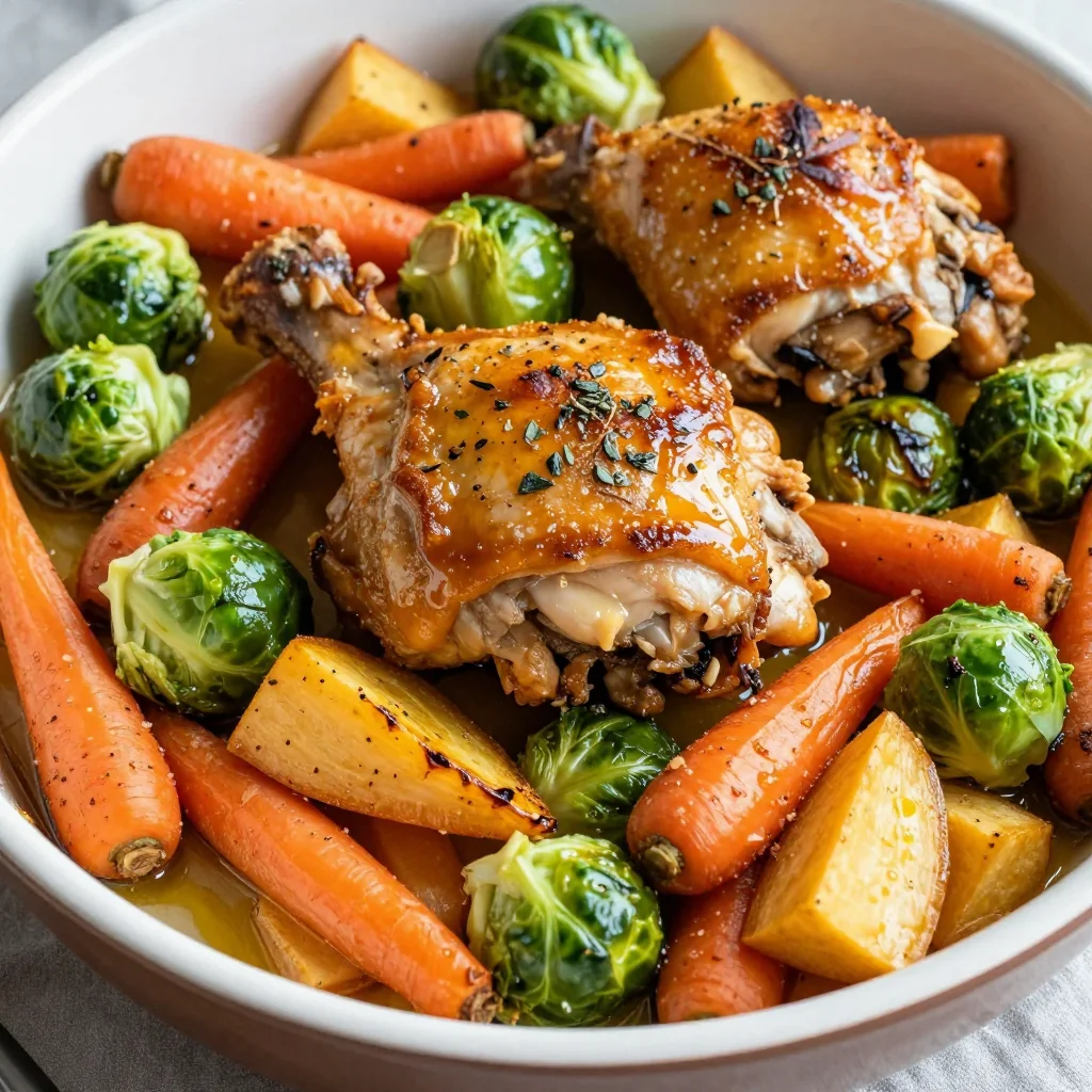healthy meal prep chicken and winter vegetable bake for busy families