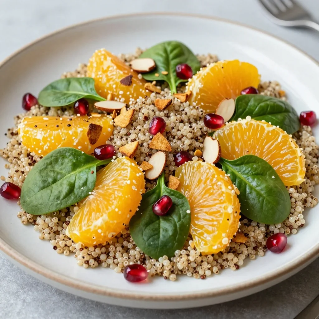 healthy spinach and citrus quinoa salad for light winter lunches
