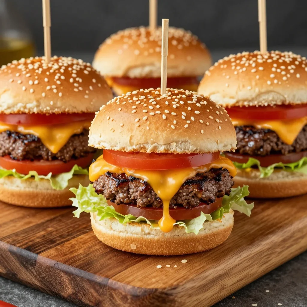 Kid-Friendly Beef Sliders with Cheese for New Year’s Day Party