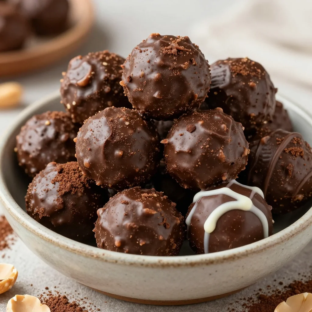 No-Bake Chocolate Peanut Butter Balls for New Year Snacking