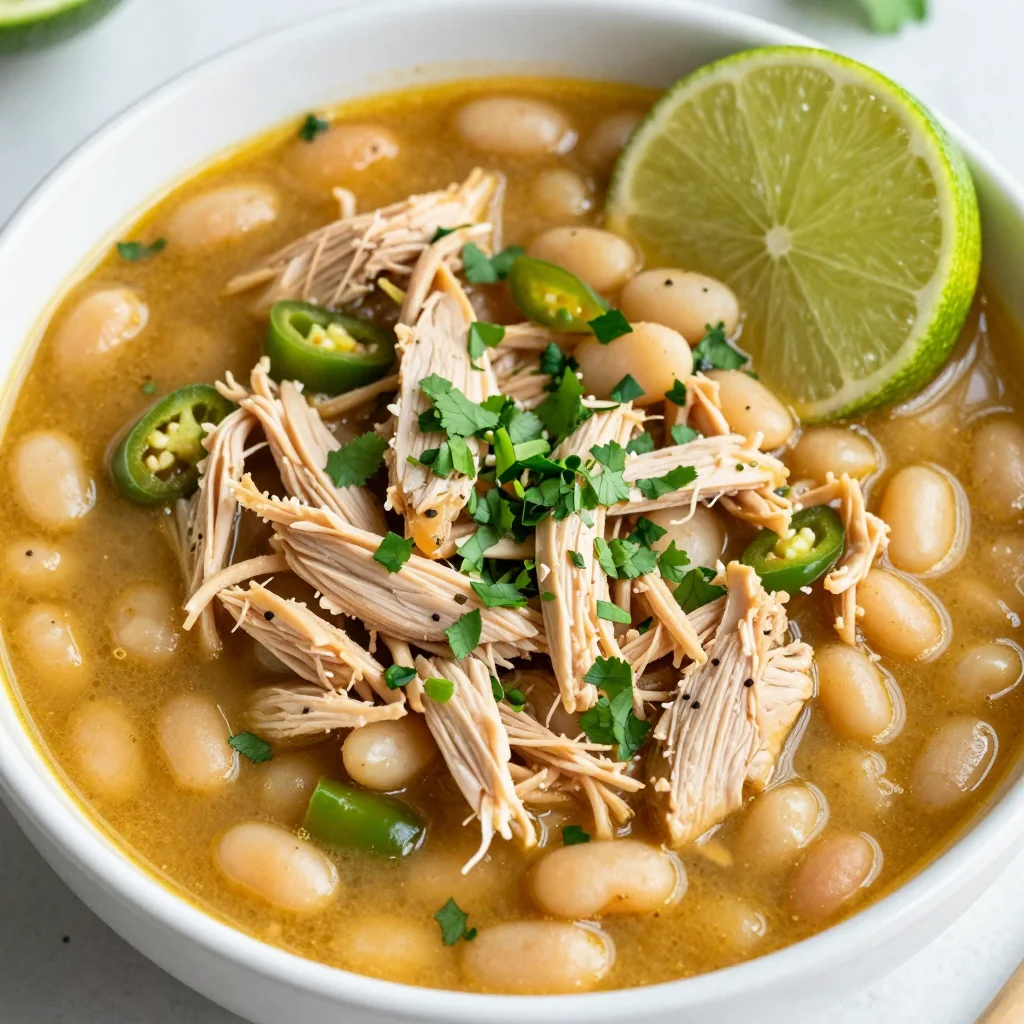 Slow Cooker Chicken and White Bean Chili with Lime