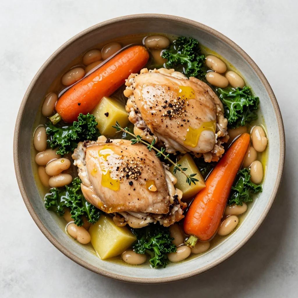 slow cooker high protein chicken and winter vegetable stew for cold nights