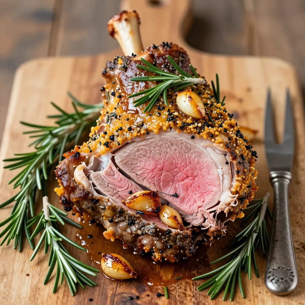 slow roasted lamb shoulder with rosemary and garlic for holiday feasts