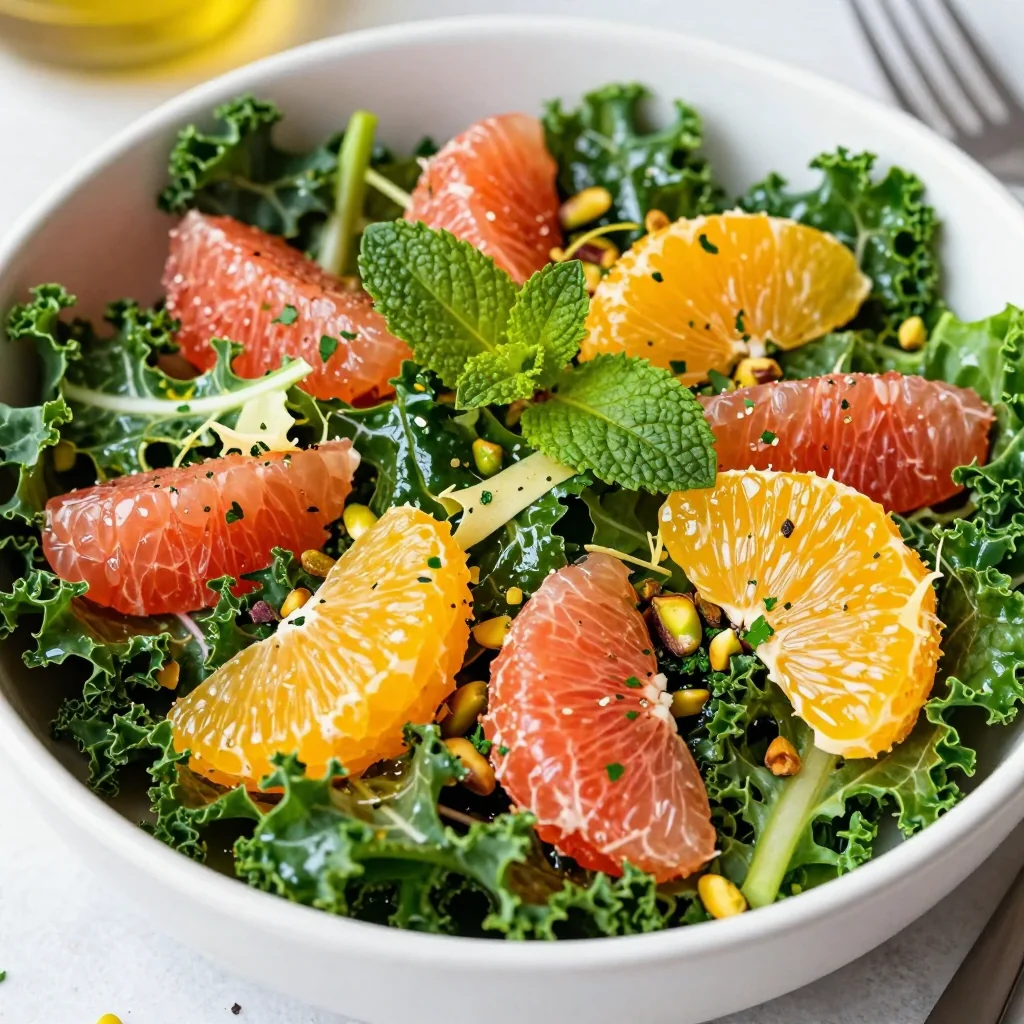 tangy citrus and herb salad with winter greens and oranges