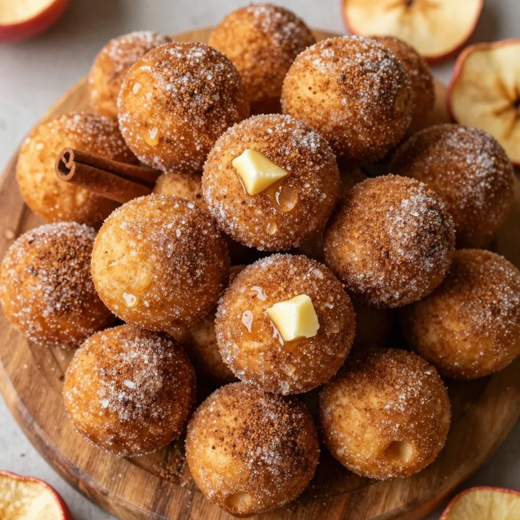 Warm Apple Cider Donut Holes for New Year's Day Desserts