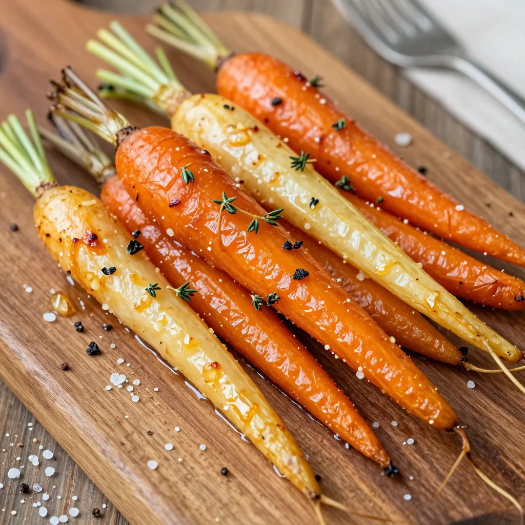 warm garlic roasted carrots and parsnips for hearty winter dinners