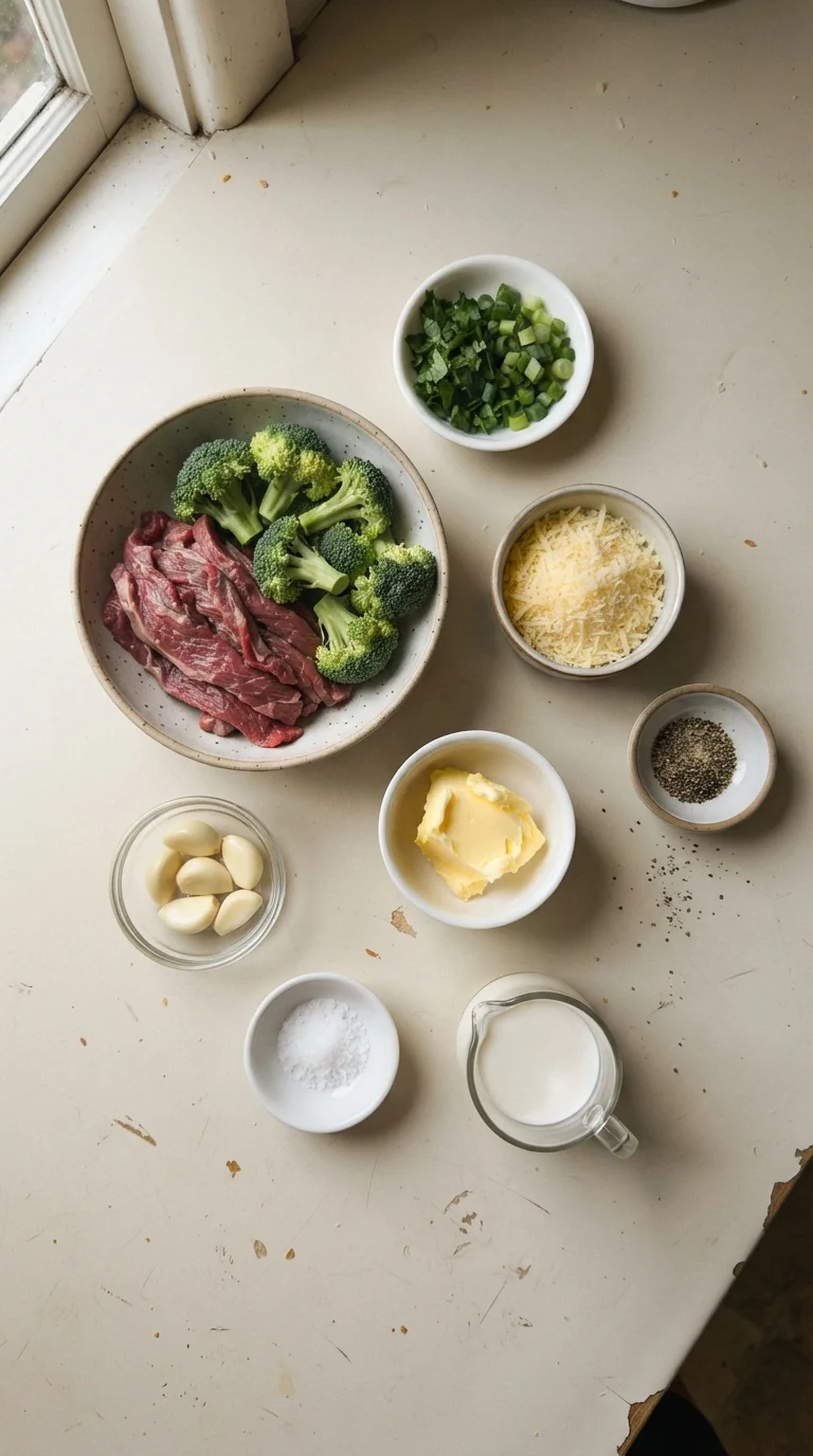 Ingredients for Savory Beef and Broccoli Ramen