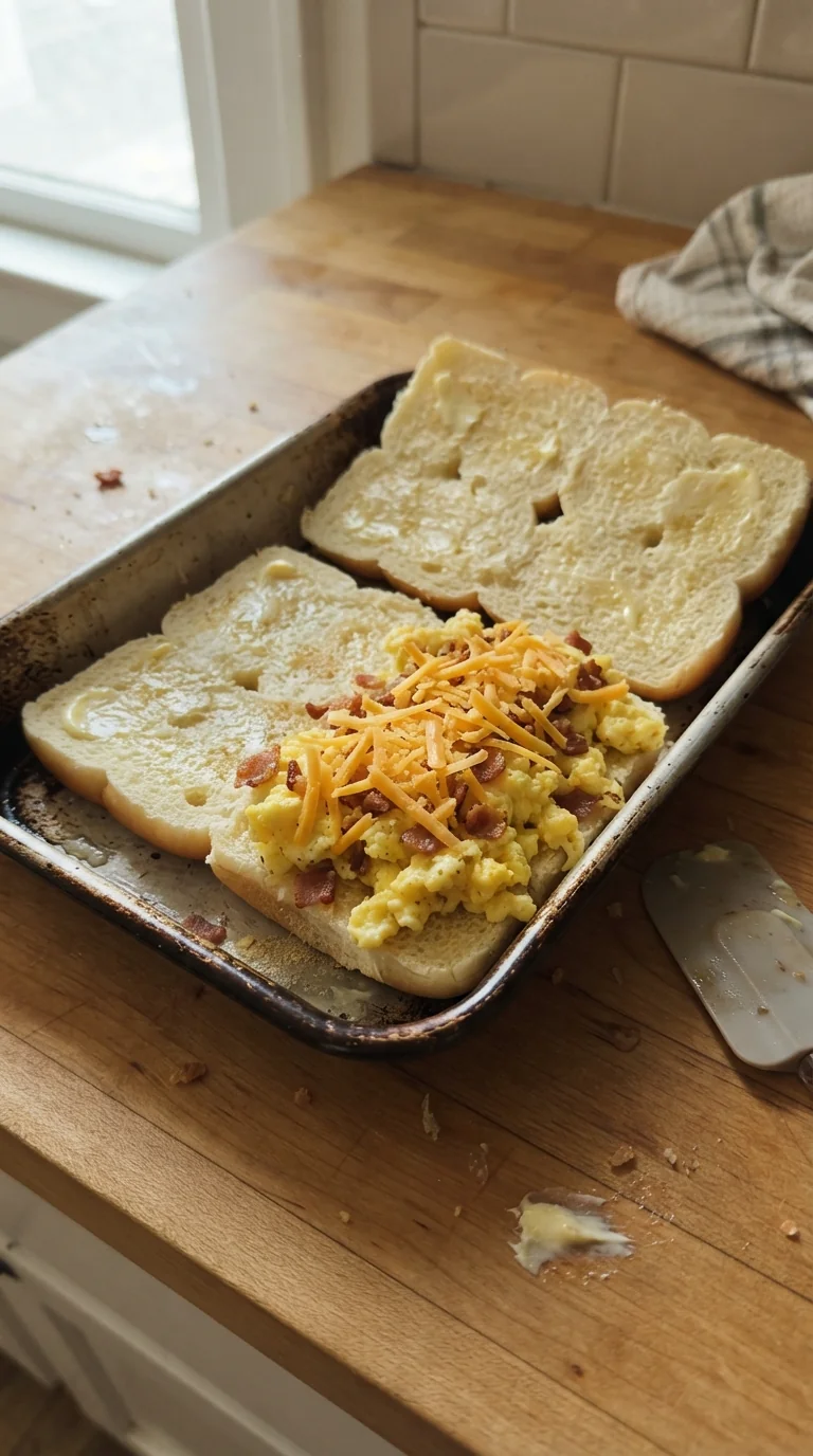 Step-by-step cooking of Cheesy Garlic Butter Breakfast Sliders