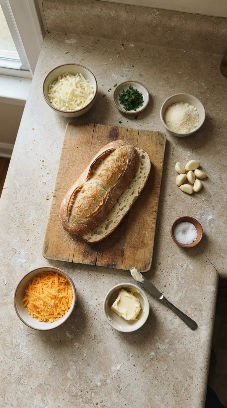 Ingredients for Ultimate Garlic Bread Grilled Cheese