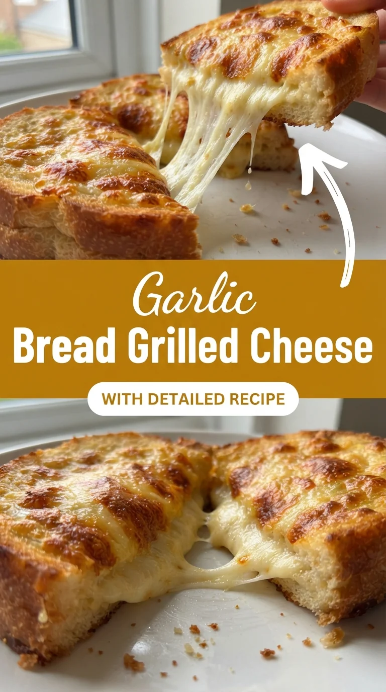 Golden sliced French bread brushed with garlic butter, pan‑grilled until crisp, with melted mozzarella, cheddar and Parm