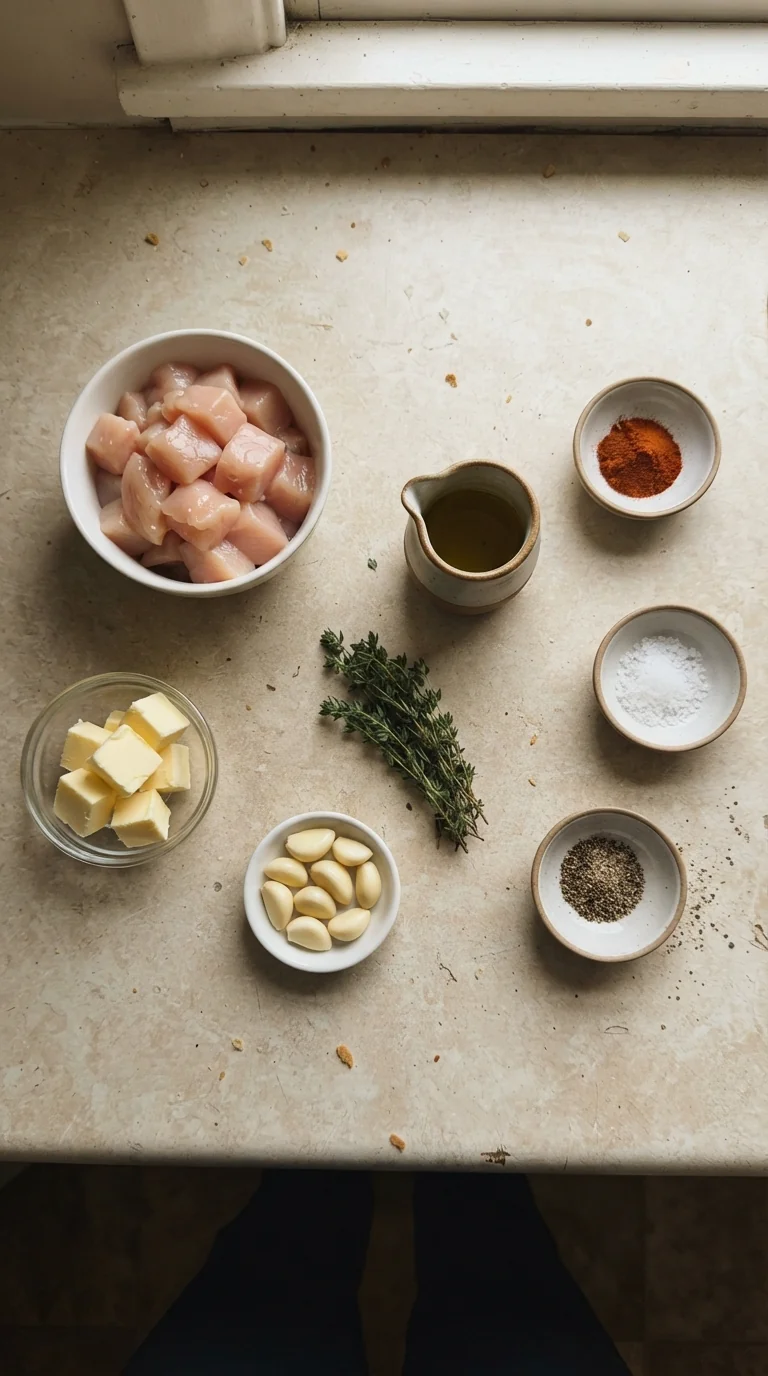 Ingredients for Garlic Butter Chicken Bites