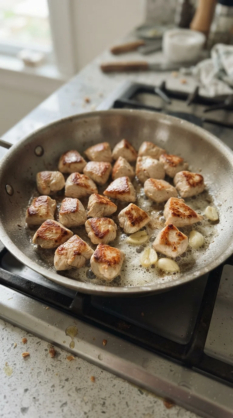 Step-by-step cooking of Garlic Butter Chicken Bites