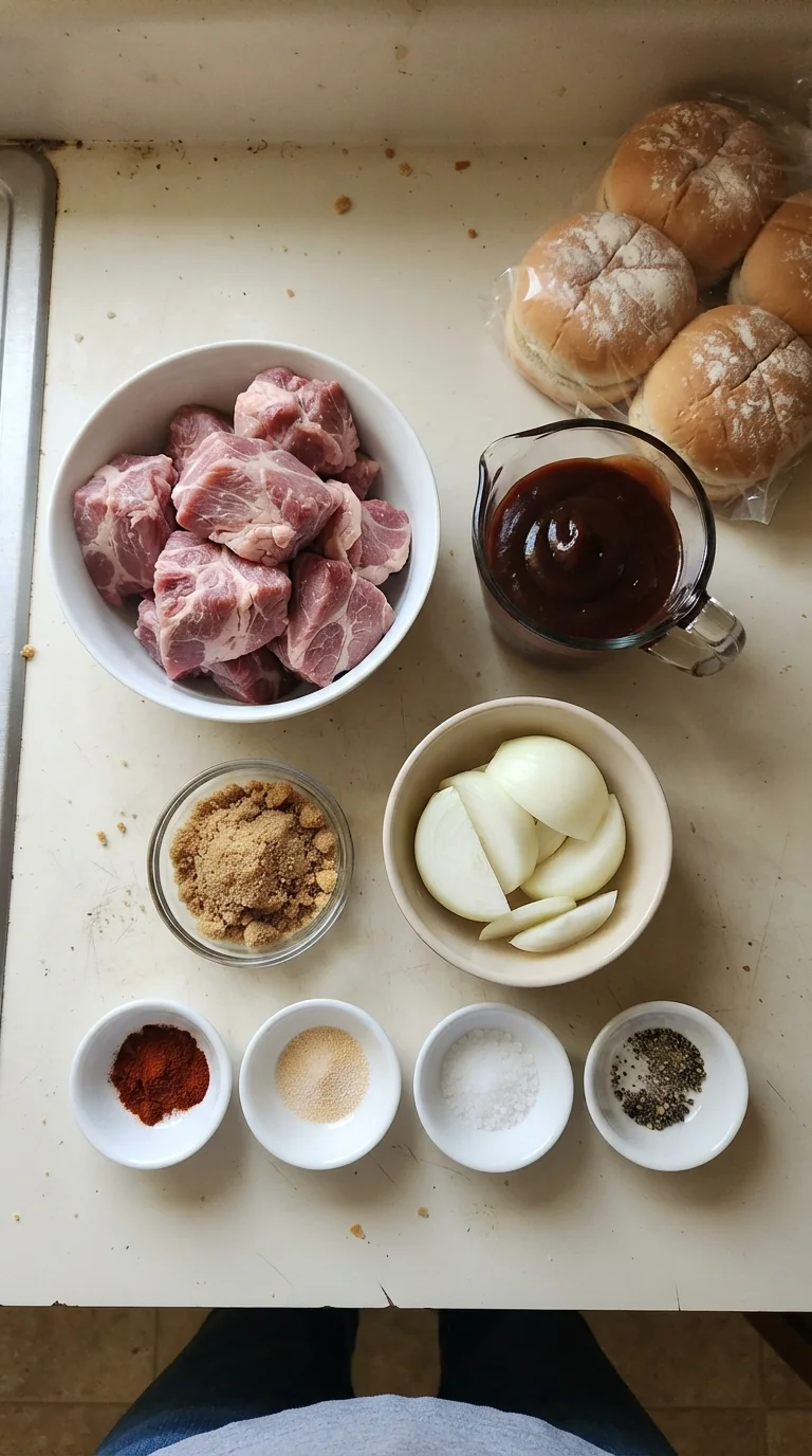 Ingredients for Slow-Cooked Crockpot Pulled Pork