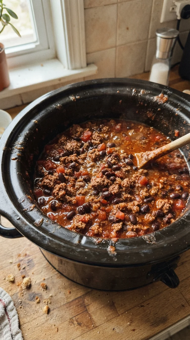 Step-by-step cooking of Spicy Crockpot Chili with Black Beans