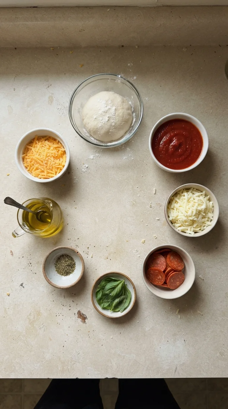 Ingredients for Crispy Tortilla Cheese Pizza